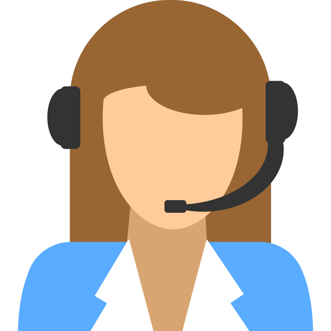 Secrétaire avec casque téléphonique